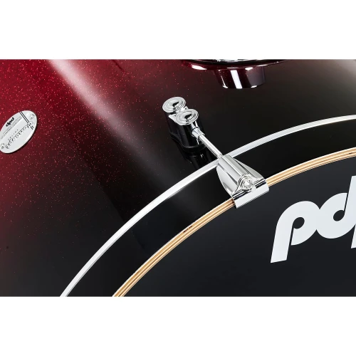PDP Drums Concept Maple 5 Parça 22" Akustik Davul (Red To Black Sparkle Fade) 2