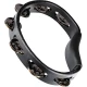 Meinl HTBK Stainless Steel Jingles 1 Row Hand Tamburin (Siyah) 1