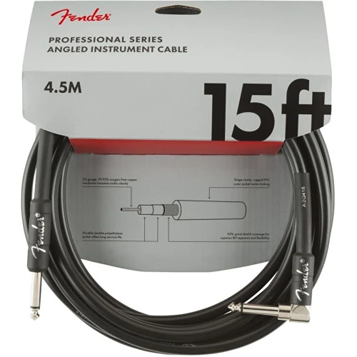 Fender Professional Düz/L Uçlu 4m Siyah Enstrüman Kablosu 2