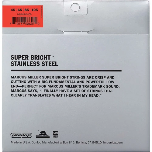 Jim Dunlop DBMMS45105 Marcus Miller Super Bright Bas Gitar Teli (45-105) 2