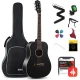 Donner DAT-110D Dreadnought Travel Akustik Gitar Seti (Siyah) 1