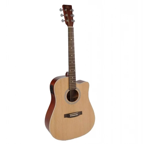 SX SD204CE Cutaway Elektro Akustik Gitar (Natural) 1