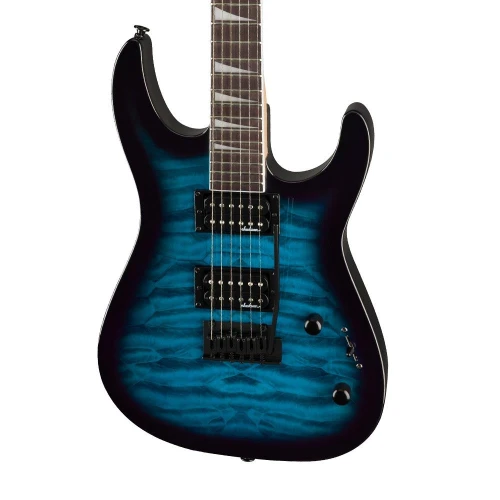 Jackson JS20 Dinky DKQ 2PT Amaranth Klavye Transparent Blue Burst Elektro Gitar 3