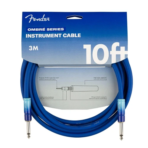 Fender Ombré Düz/Düz Uçlu 3m Belair Mavi Enstrüman Kablosu 1