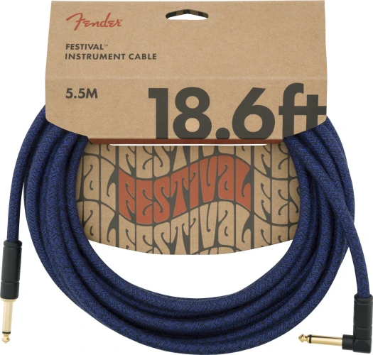 Fender Festival Düz/L Uçlu 5m Pure Hemp Mavi Dream Enstrüman Kablosu 1