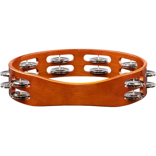 Meinl TA2AB Wood Nickelsilver Jingle 2-Rows Hand Tamburin (Antique Brown) 4