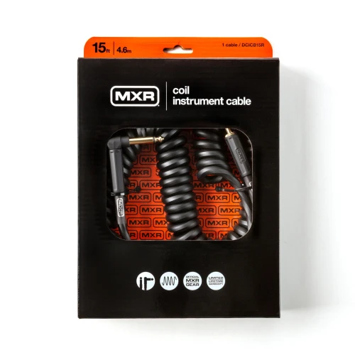 MXR DCICB15R  Blk Ra Right/straight Coil Kablo (4.5 m) 1
