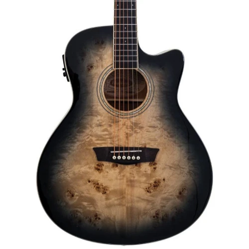 Washburn Deep Forest Burl Ace Black Fade Elektro Akustik Gitar 1