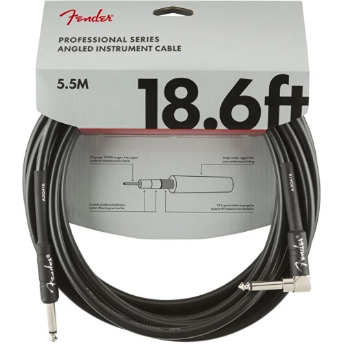 Fender Professional Düz/L Uçlu 5m Siyah Enstrüman Kablosu 2