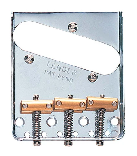 Fender 3-Saddle American Vintage Telecaster Bridge Assembly with Brass Saddles Chrome Köprü Yedek Parça 1