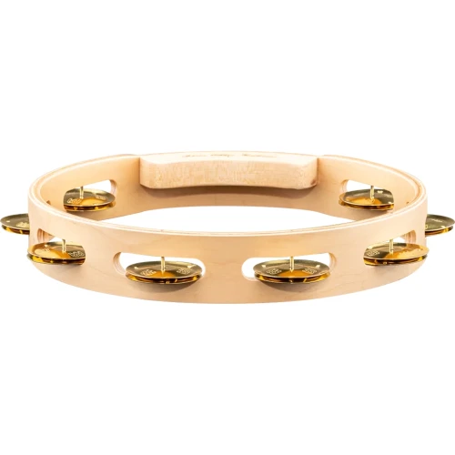Meinl AE-MTA1B Artisan Maple Wood Solid Brass Jingle 1 Row 10" Tour Tamburin (Natural) 5