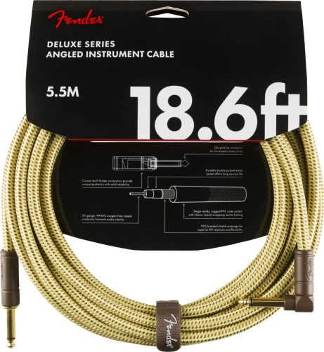 Fender Deluxe Düz/L Uçlu 5m Tweed Enstrüman Kablosu 5