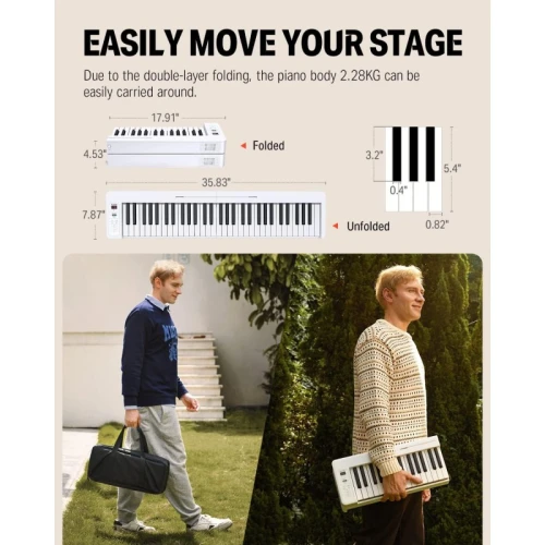 Donner DP-06 Katlanabilir Dijital Piyano (Beyaz) 7