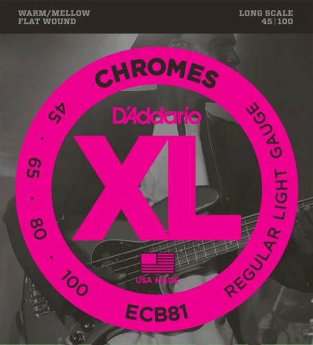DADDARIO ECB81 BAS GİTAR TEL SETİ, CHROMES, REGULAR LIGHT GAUGE ( 1