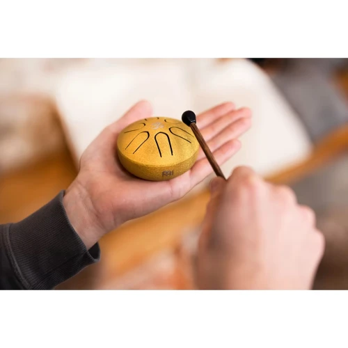 Meinl Sonic Energy PSTD3GOM Pocket Steel A-major 3'' Tongue Drum (Gold) 4