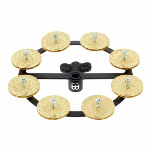 Meinl HTHH1B-BK Hihat 1 Row Hammered Brass Jingles Tamburin (Siyah) 5