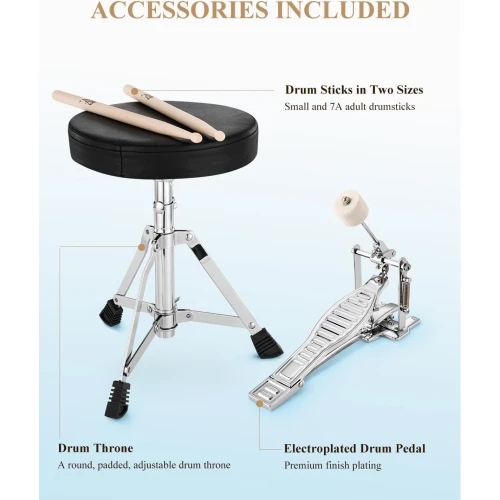 Eastar EDS-180MSB 14" 3-Parça Çocuk Davulu (Metallic Sky Blue) 5