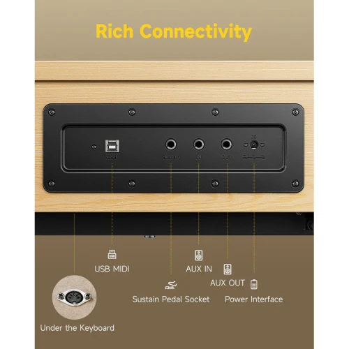 Donner Oura R300 Dijital Piyano (Light Wood) 7