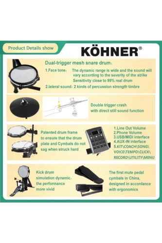 KÖHNER KFB-300 Dijital Bateri Seti 2