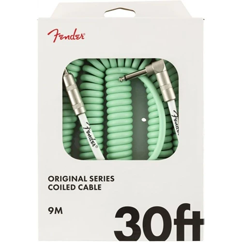 Fender Original Coil Cable Düz/L Uçlu 9m Surf Yeşil Enstrüman Kablosu 2