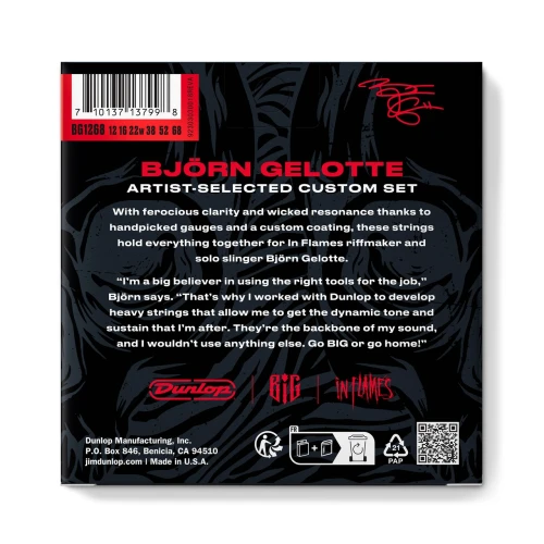 Jim Dunlop Bjorn Gelotte Artist Selected Custom Drop D Elektro Gitar Teli (12-68) 2