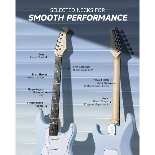 Donner DST-80 ST Elektro Gitar Seti (Sonic Blue) 5