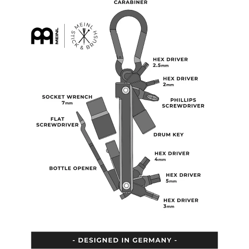 Meinl Stick & Brush Drum Tech Multi Tool 3