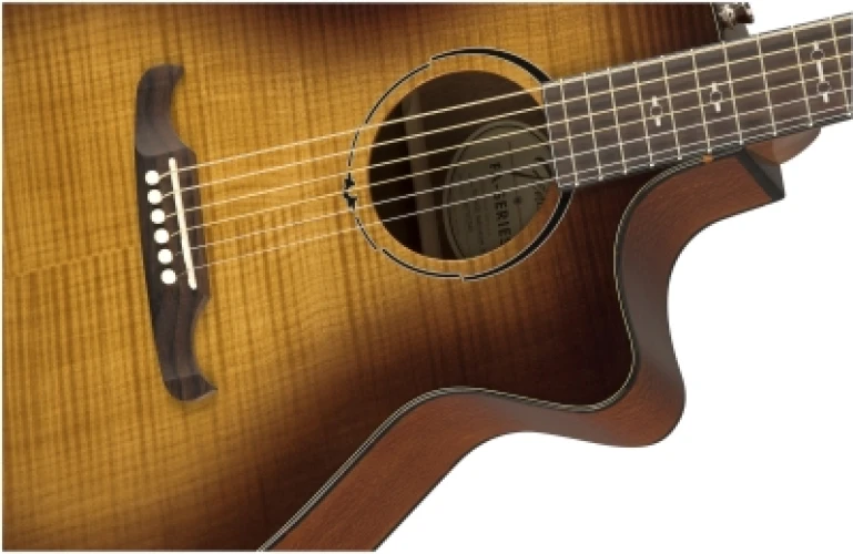 Fender FA-345CE Auditorium 3-Color Tea Burst Elektro Akustik Gitar 5