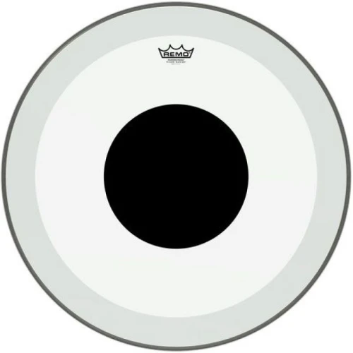 REMO P3-1324-10- Powerstroke® P3 Şeffaf Top Black Dot™ 24\" Bas Davul Derisi 2