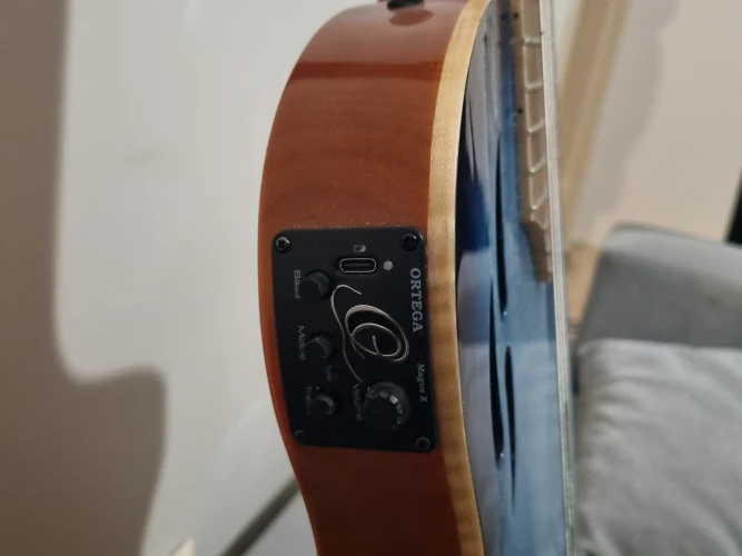Ortega TourPlayer Deluxe RTPDLX- FMA Elektro Klasik Gitar (Blue Burst) 5