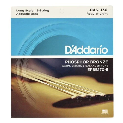 DADDARIO EPBB170-5 AKUSTİK BAS GİTAR TEL SETİ, LONG SCALE, 45-130, PHOSPHOR BRONZE 2