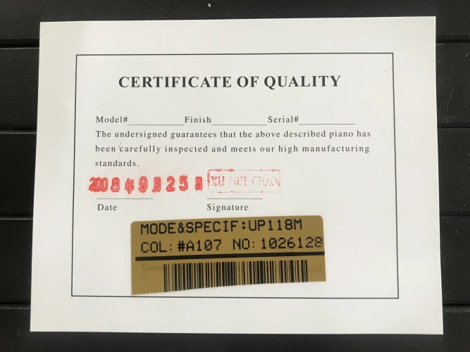 Pearl River UP118 marka akustik duvar piyanosu 10