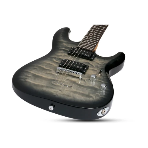 Schecter C-6 Plus LH Solak Elektro Gitar (Charcoal Burst) 3