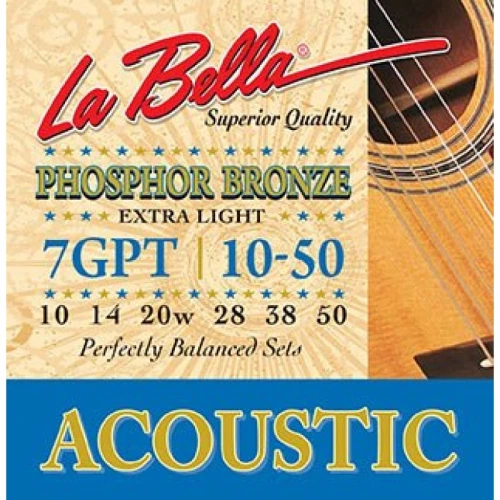 La Bella 7GPT Akustik Gitar Teli (10-50) 1