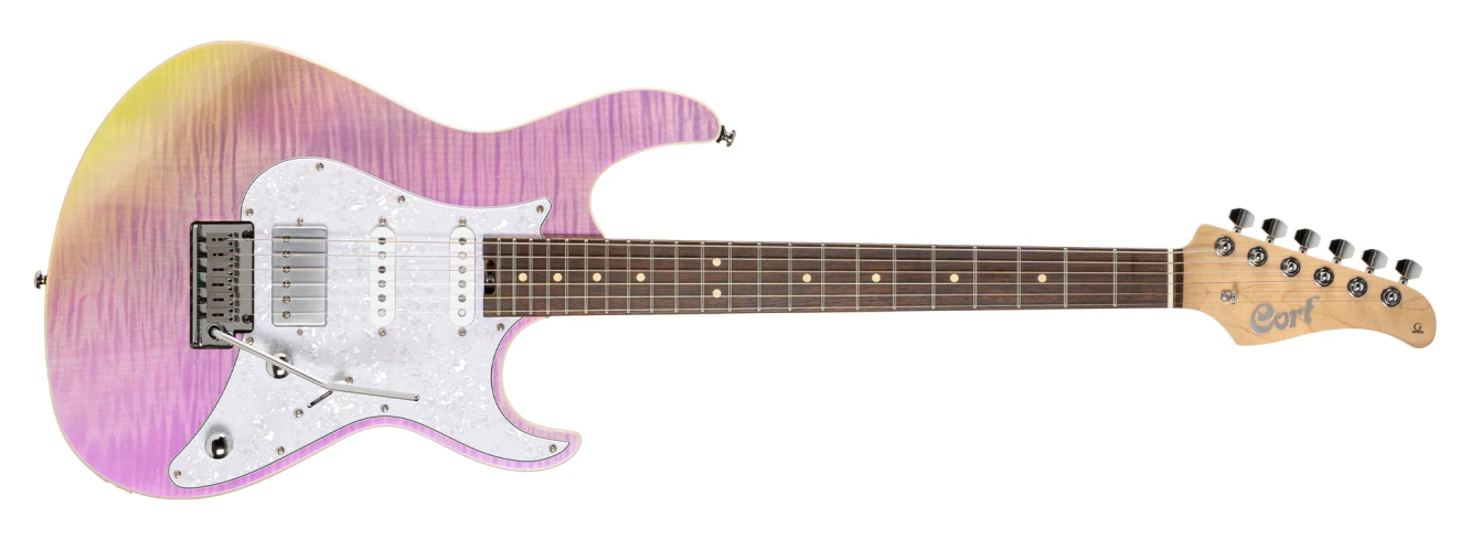 CORT G280 SELECT TCP ELEKTRO GİTAR, TRANSPARAN MOR, (S-S-H) 1