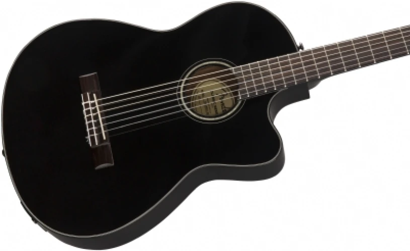 Fender CN-140SCE Nylon Thinline Black Elektro Klasik Gitar 4