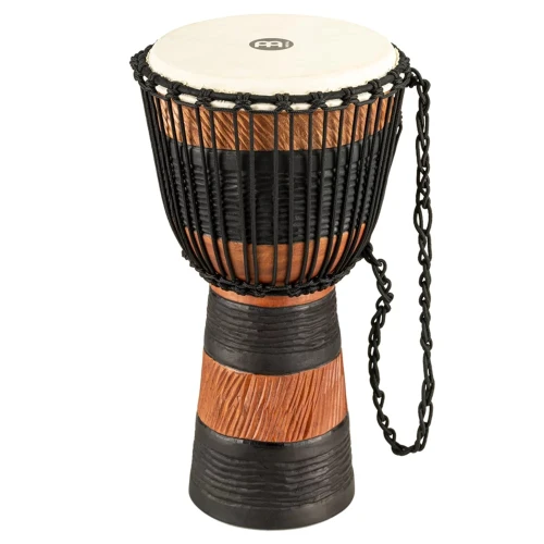 Meinl ADJ3-M+BAG African Style Rope Tuned Series Medium 10" Djembe (Brown/Black) 1