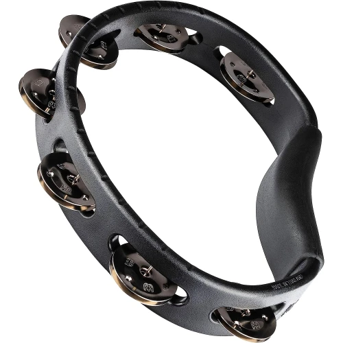 Meinl HTBK Stainless Steel Jingles 1 Row Hand Tamburin (Siyah) 1