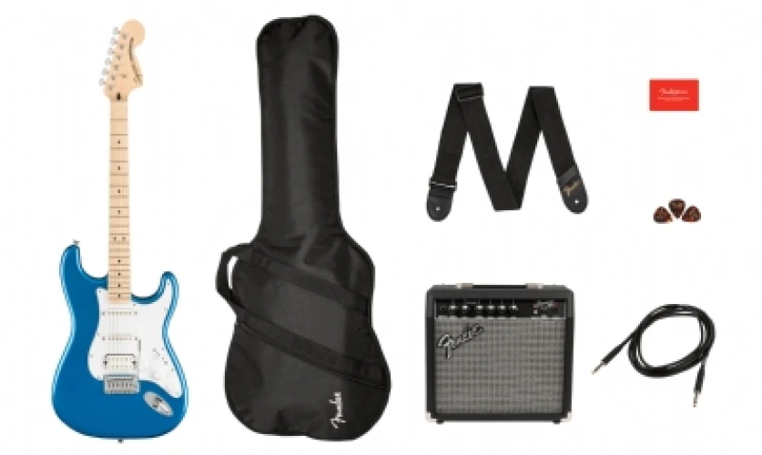 Squier Affinity Stratocaster HSS Akçaağaç Klavye Lake Placid Blue 15G Elektro Gitar Seti 2