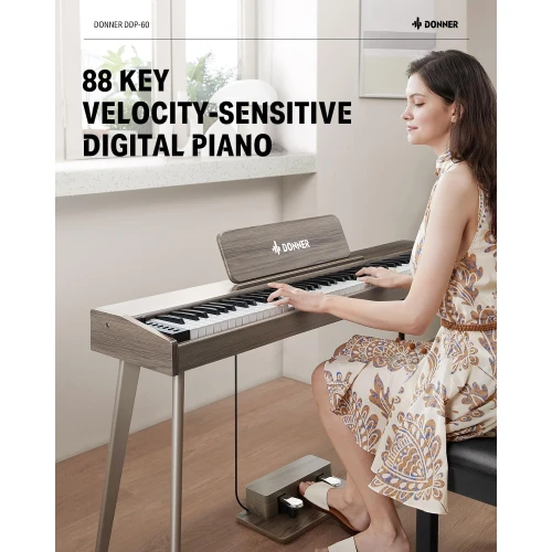 Donner DDP-60  Dijital Piyano (Gray Wood Grain) 2
