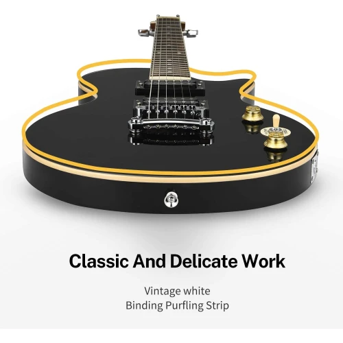 Donner DLP-124B LP Elektro Gitar Paketi (Siyah) 3