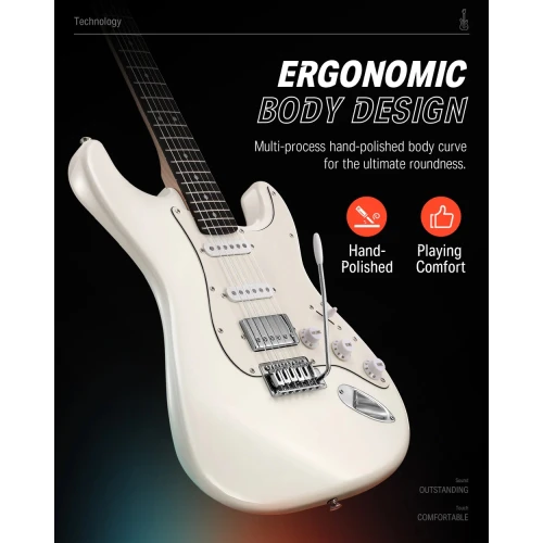 Donner DST-152W Elektro Gitar (Beyaz) 3