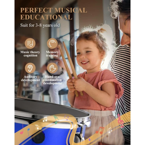 Eastar EDS-180BE 14" 3-Parça Çocuk Davulu (Mirror Blue) 3