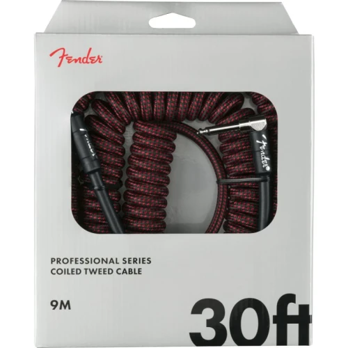 Fender Professional Coil Cable 9m Kırmızı Tweed Enstrüman Kablosu 1