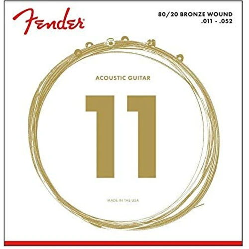 Fender 80/20 Bronze Acoustic Strings Ball End 70CL .011-.052 Akustik Gitar Teli 2