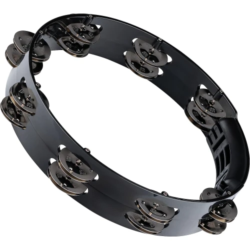 Meinl HTT10BK Stainless Steel Jingle 1-Row 10" Tour Tamburin (Siyah) 1