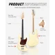 Donner DPB-510R JB-Style Bas Gitar (Vintage White) 5