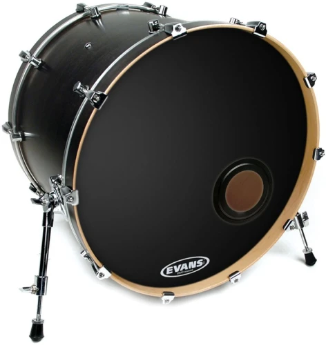 EVANS BD22REMAD 22" DERİ RESONANT KİCK SİYAH ÖN SÜNGERLİ 1