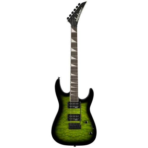 Jackson JS20 Dinky DKQ 2PT Amaranth Klavye Transparent Green Burst Elektro Gitar 1