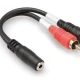 HOSA 3.5 mm. TRS (F) <-> Dual RCA (M) Stereo Breakout kablo 1
